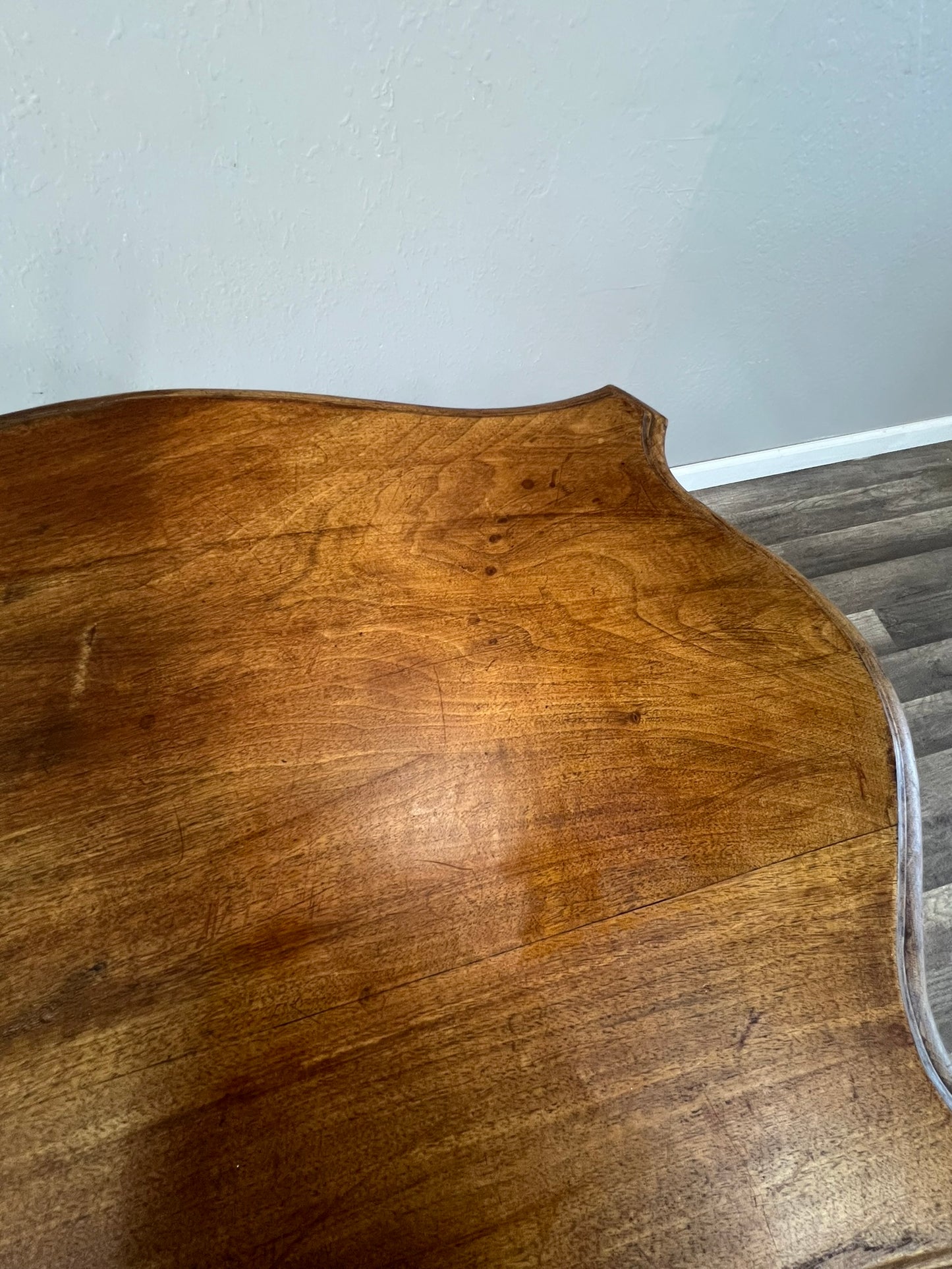 Antique French Walnut Louis XV Occasional Table – 19th Century Carved Elegance
