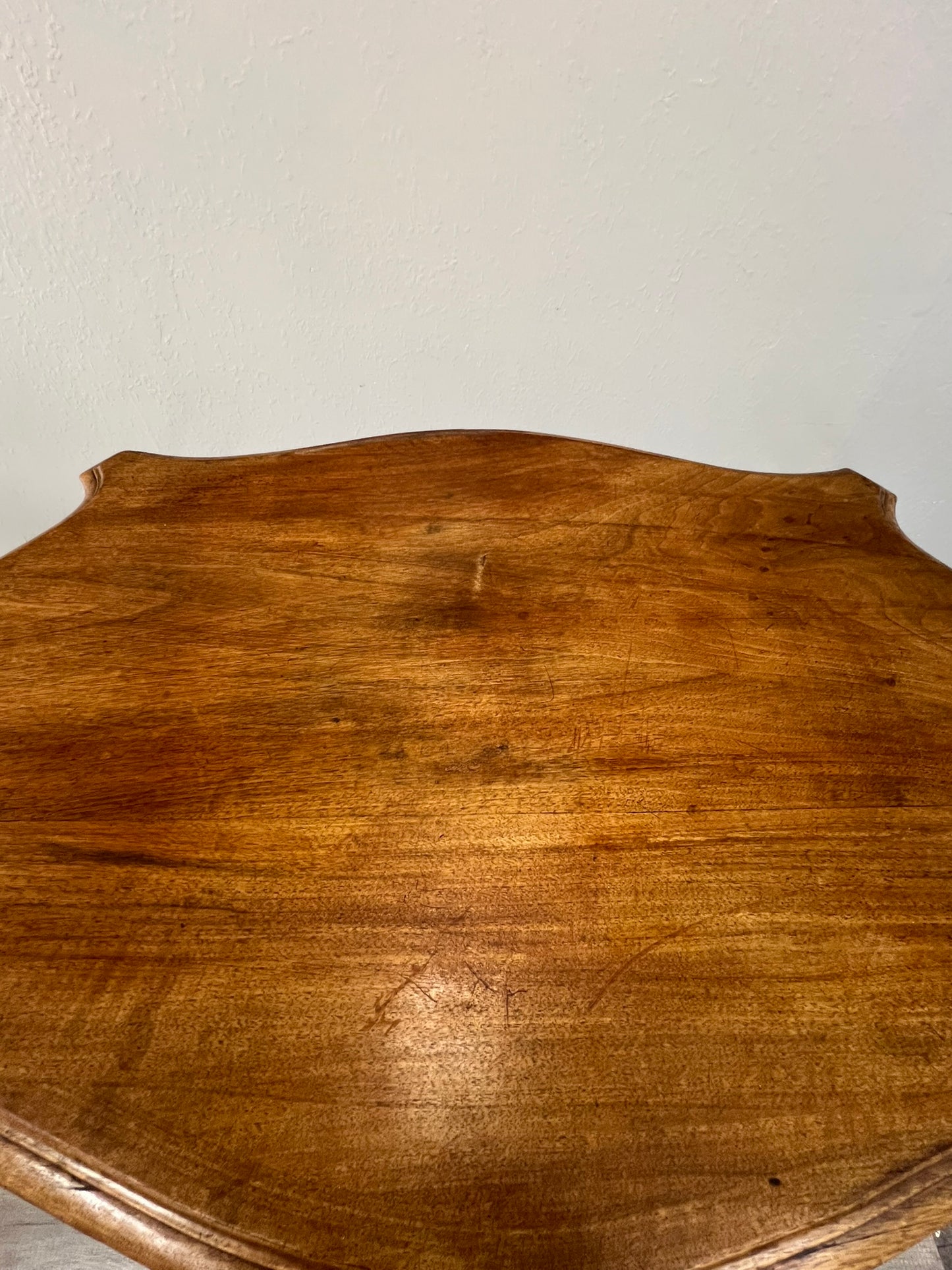 Antique French Walnut Louis XV Occasional Table – 19th Century Carved Elegance