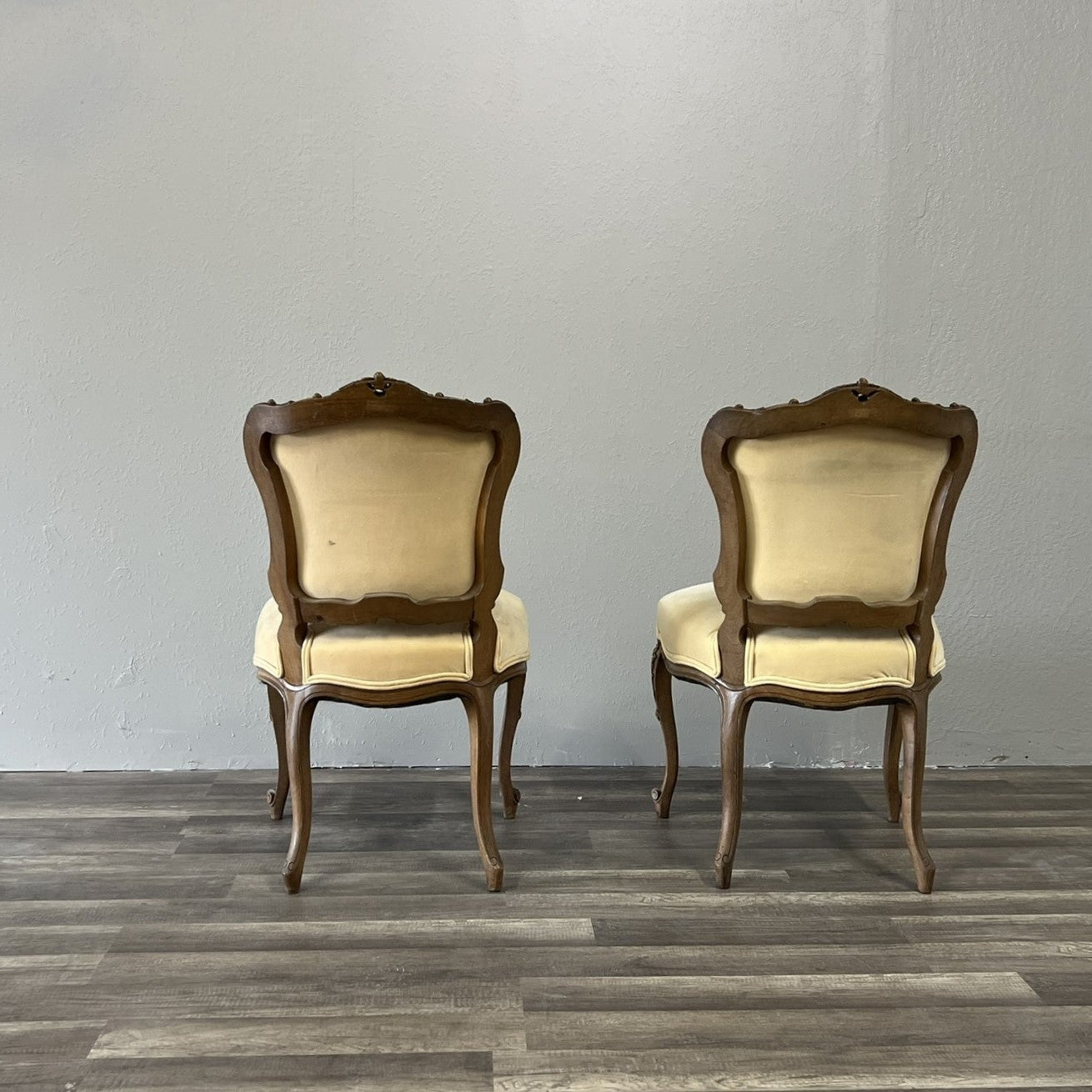Pair French Walnut Louis XV Chairs