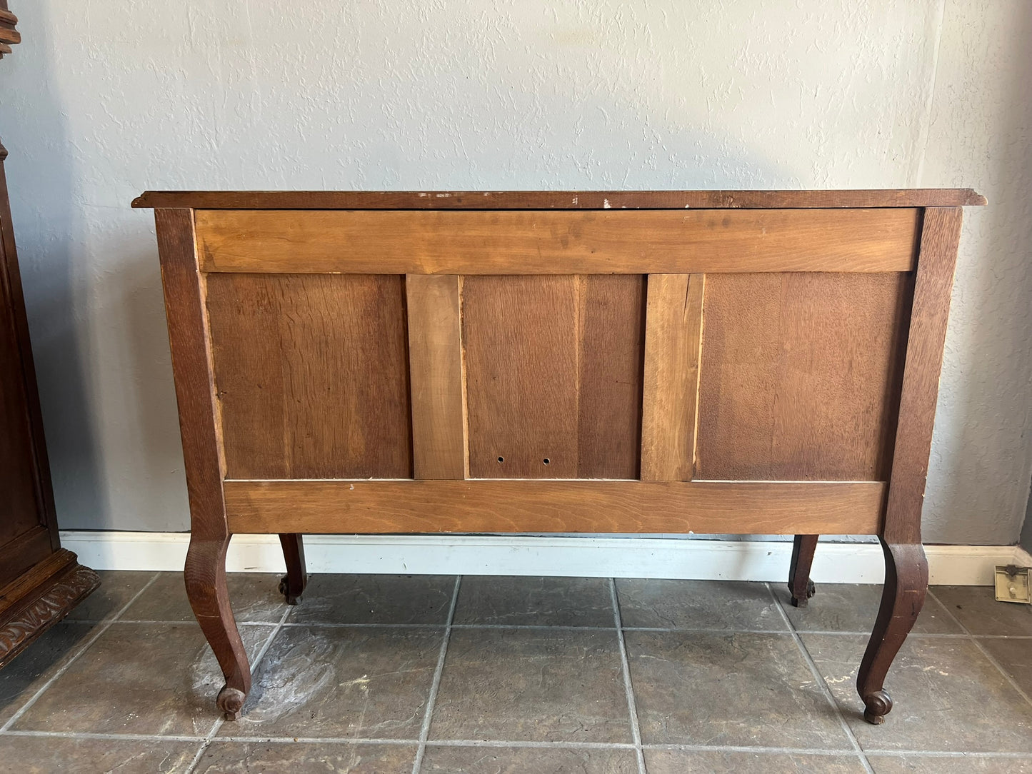 Vintage Belgian Oak Sideboard with Carved Floral Detail, Early 1900s
