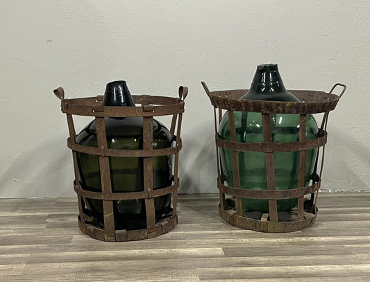 Pair of Eastern European Vintage Fermenting Jugs