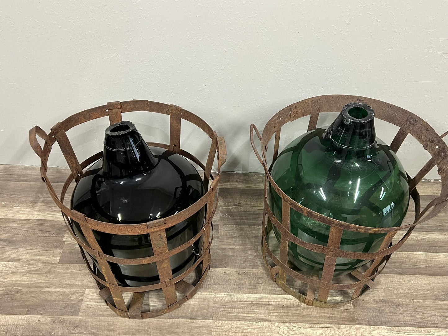 Pair of Eastern European Vintage Fermenting Jugs