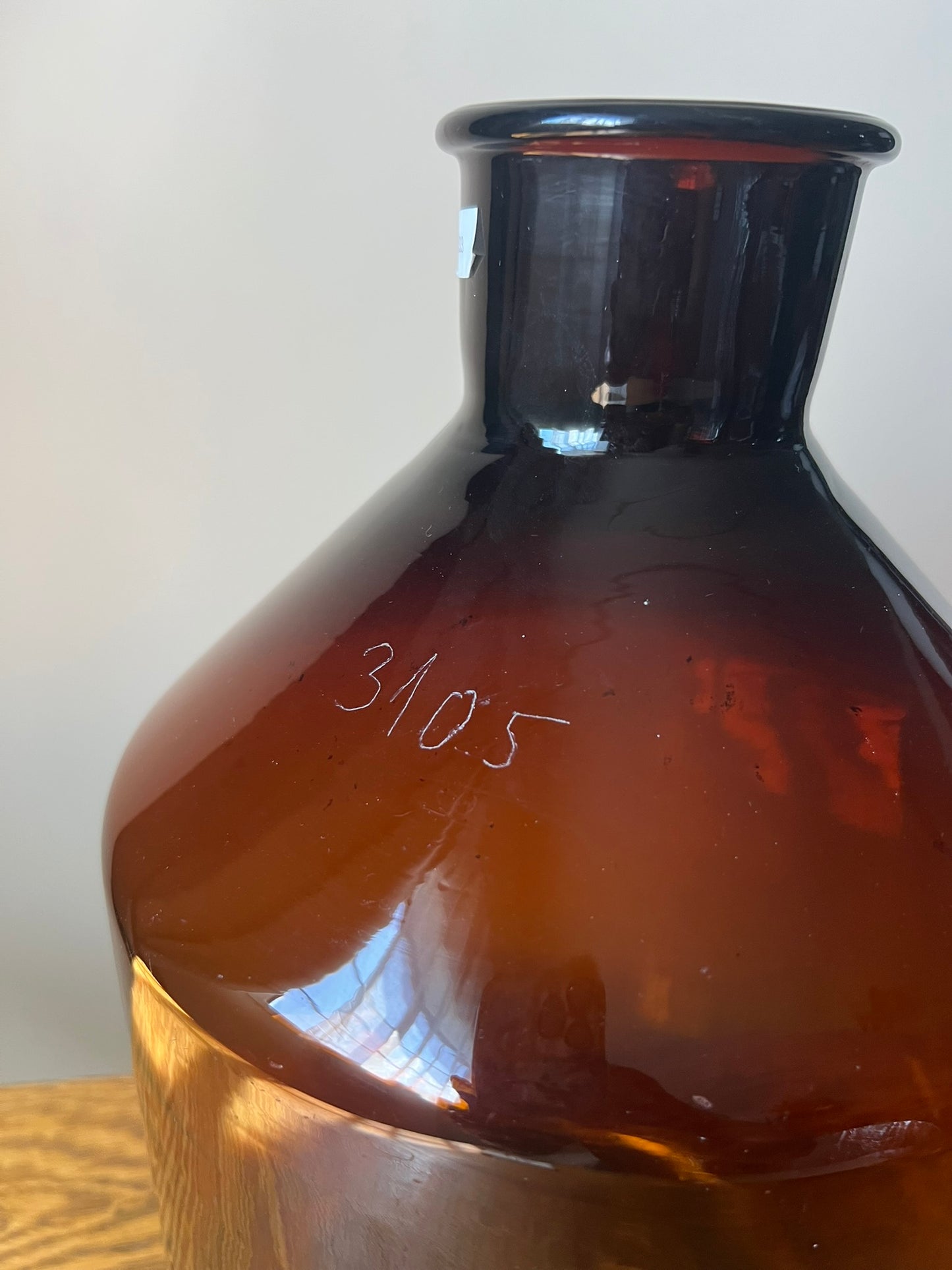 Vintage French Amber Glass Apothecary Jar – Large Decorative Pharmacy Bottle