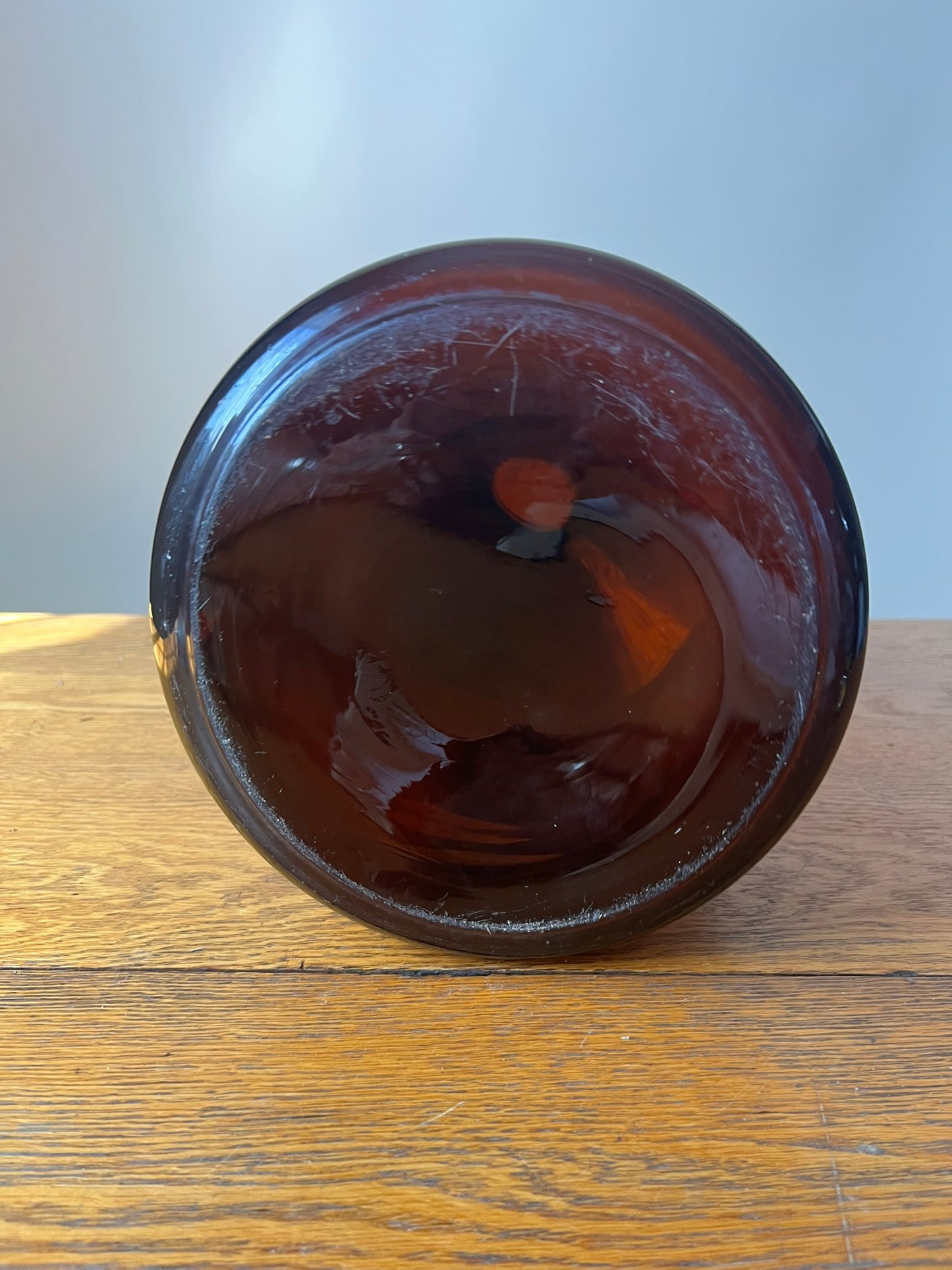 Vintage French Amber Glass Apothecary Jar – Large Decorative Pharmacy Bottle