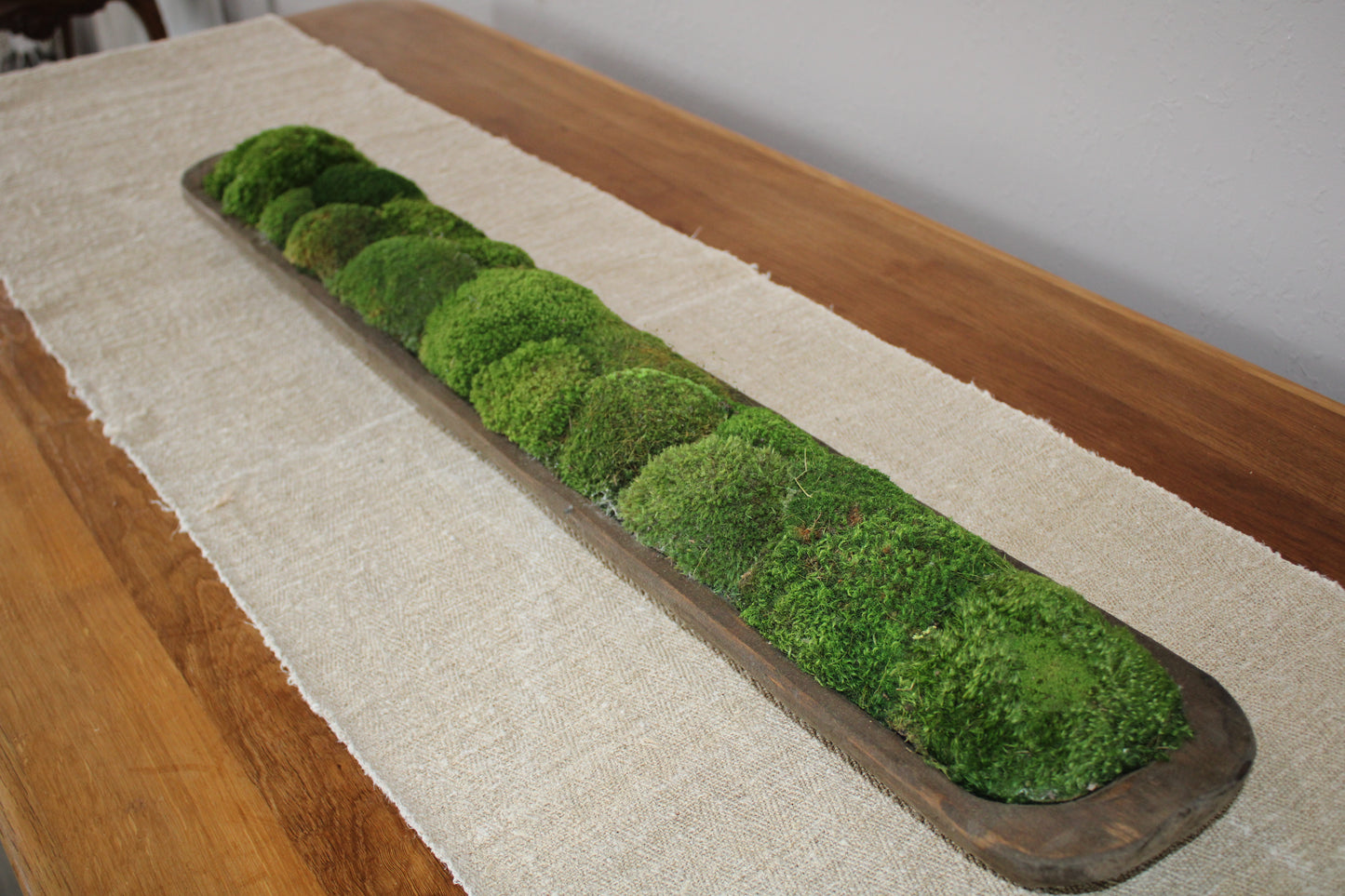 Rustic Moss Filled Dough Bowl