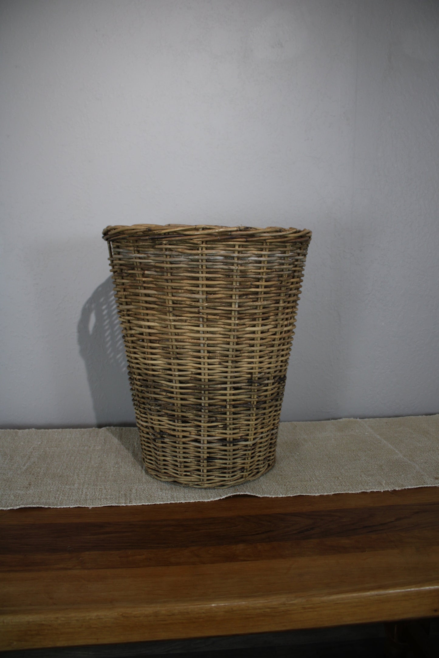 Vintage European Wicker Laundry Basket