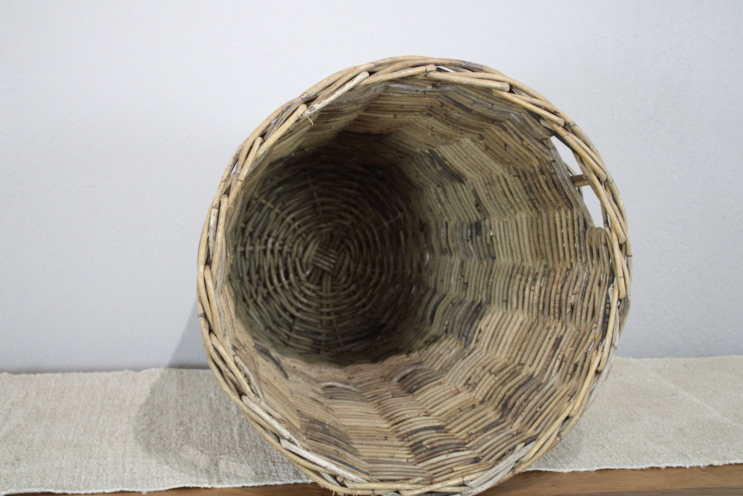 Vintage European Wicker Laundry Basket