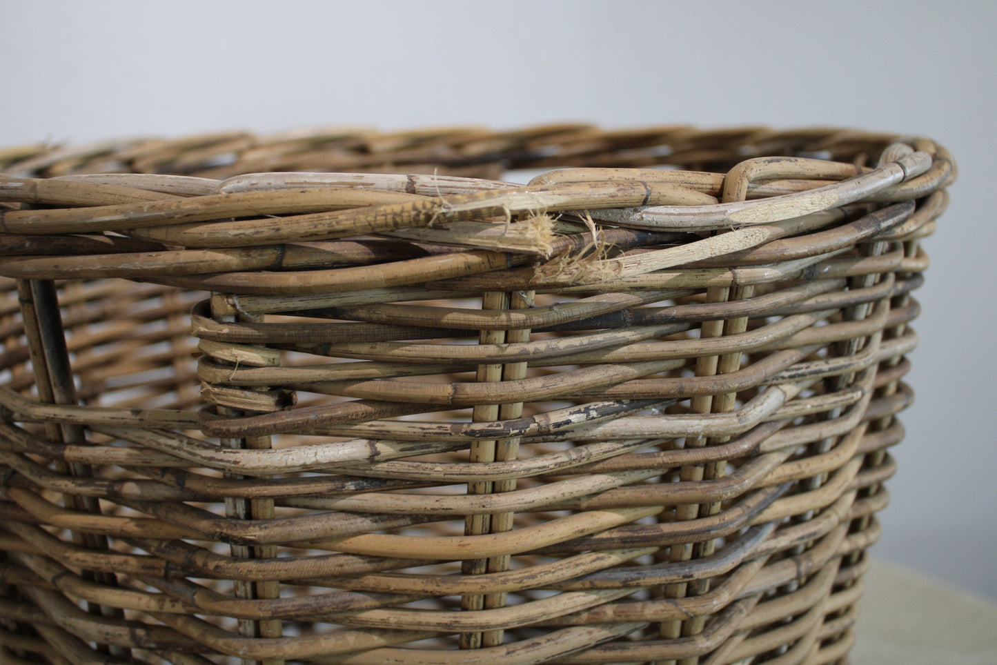 Vintage European Wicker Laundry Basket
