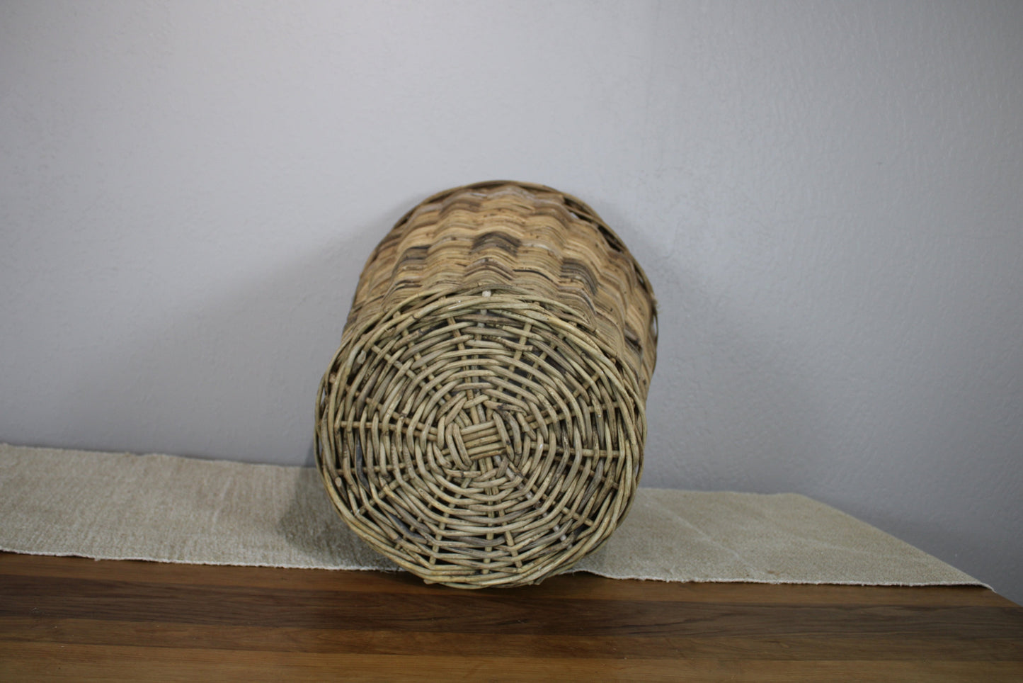 Vintage European Wicker Laundry Basket