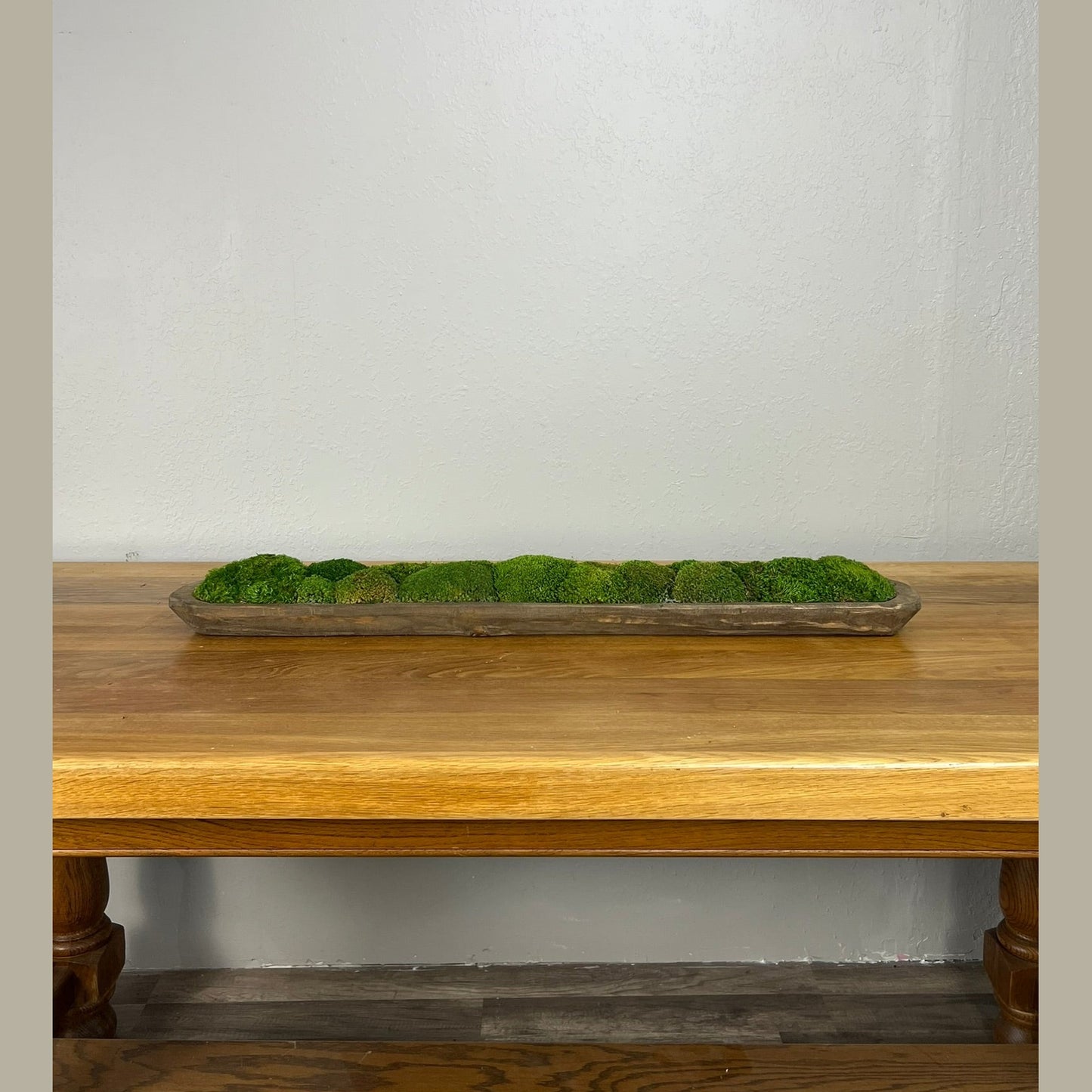 Rustic Moss Filled Dough Bowl