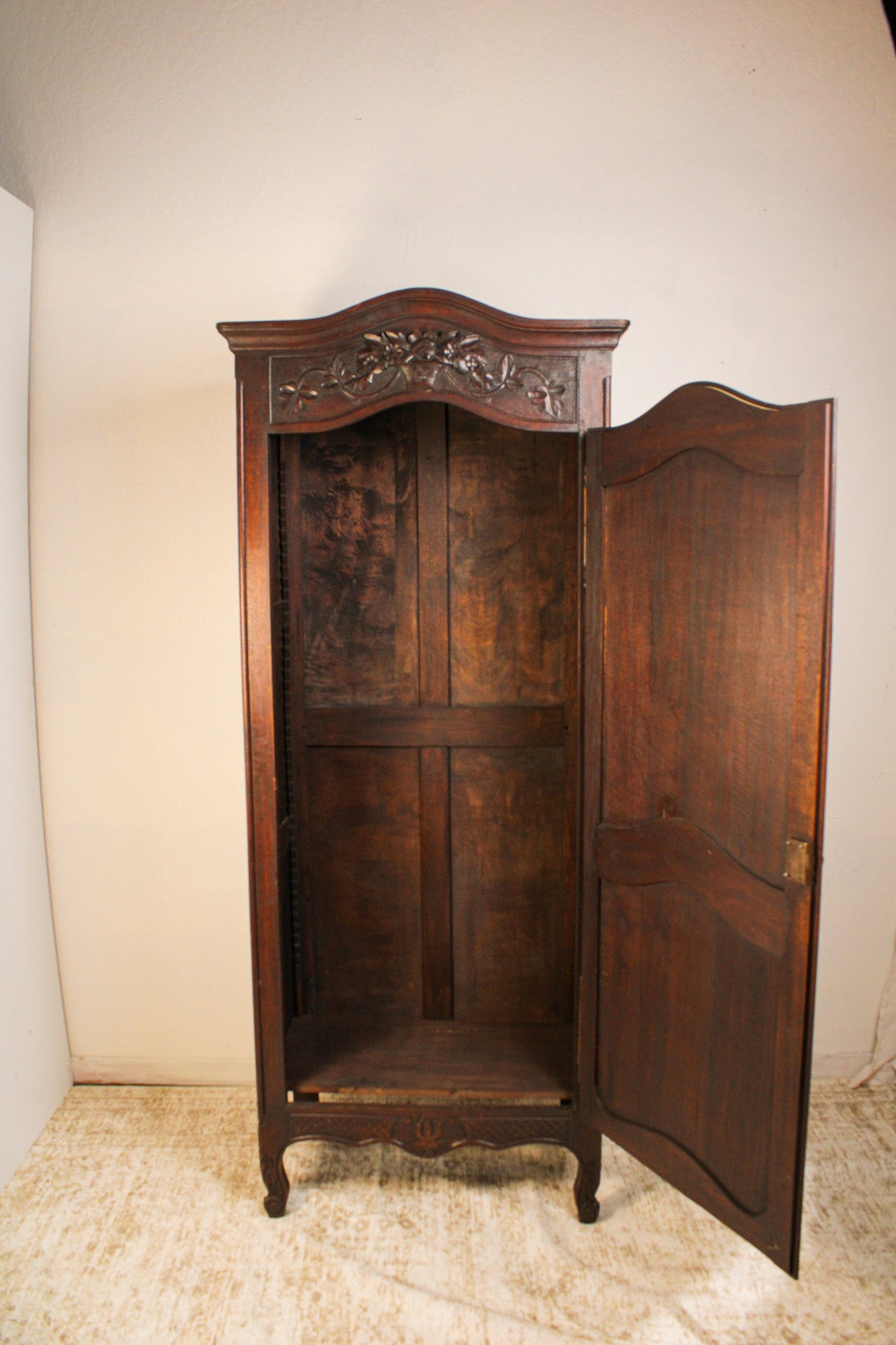 French Normandy Oak Bonnetière Armoire