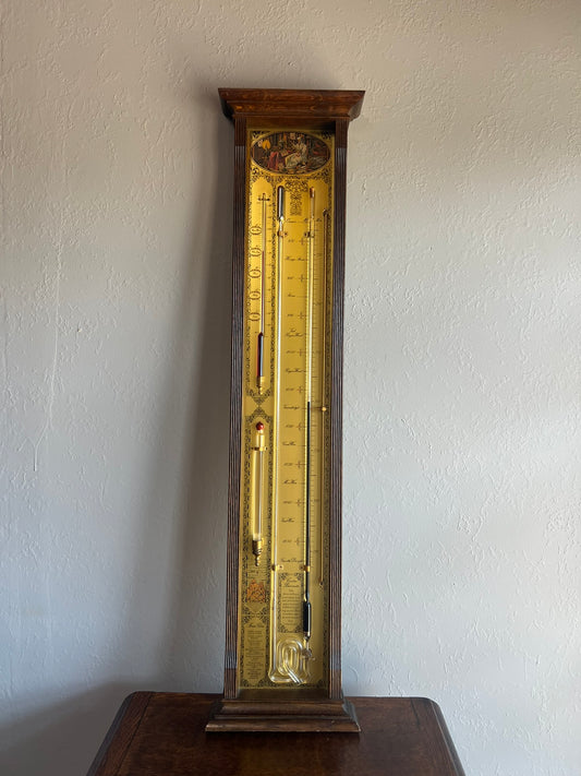 Vintage Belgian Oak Barometer - Long #372