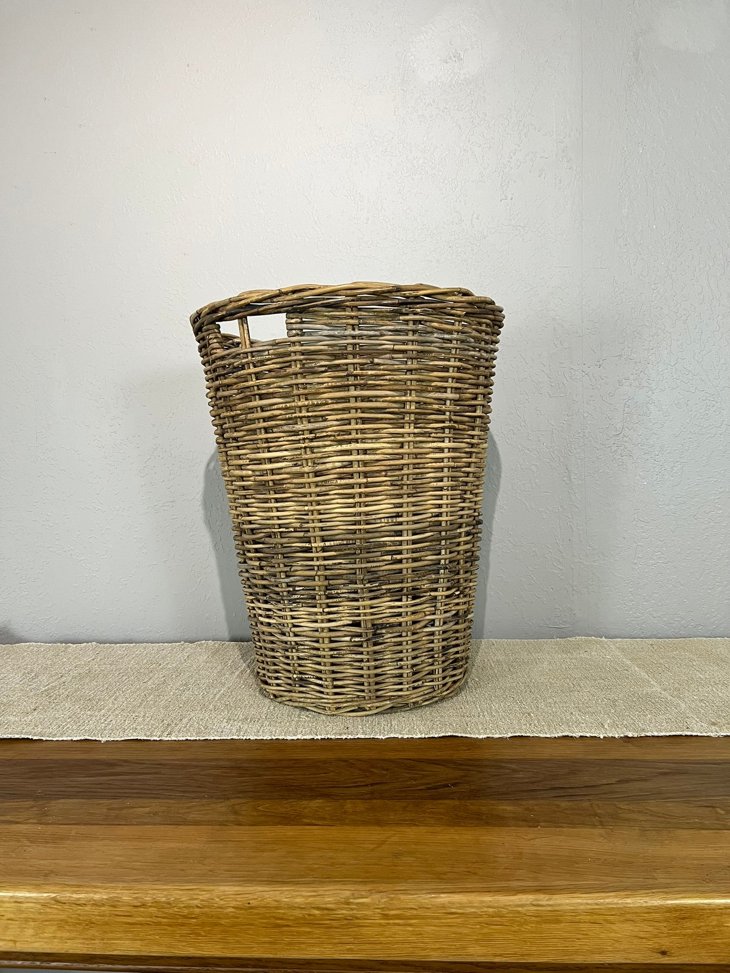Vintage European Wicker Laundry Basket
