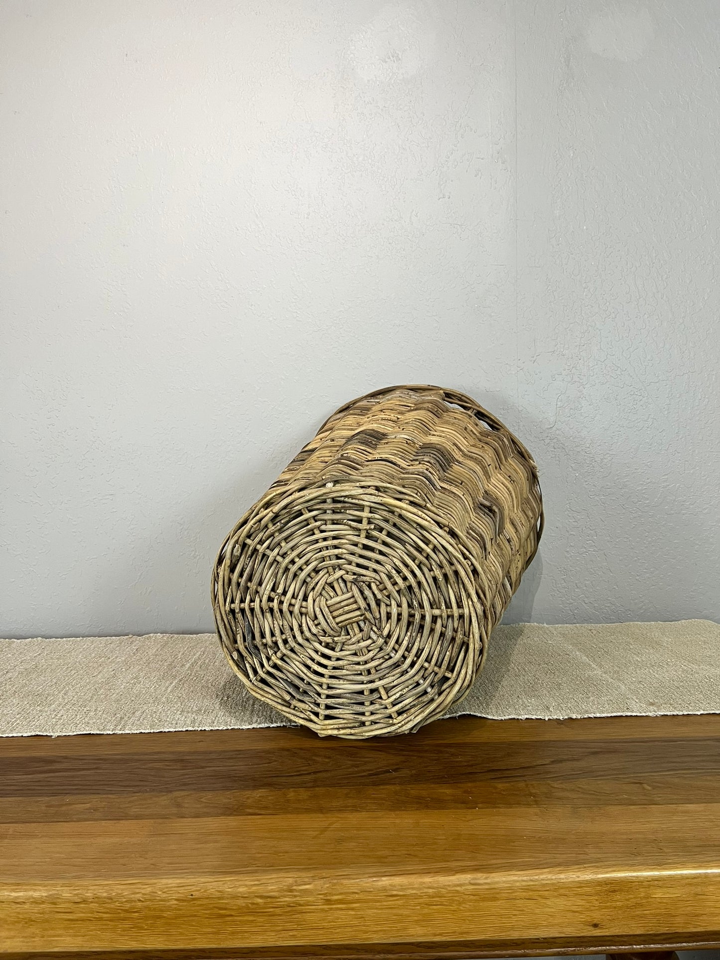 Vintage European Wicker Laundry Basket