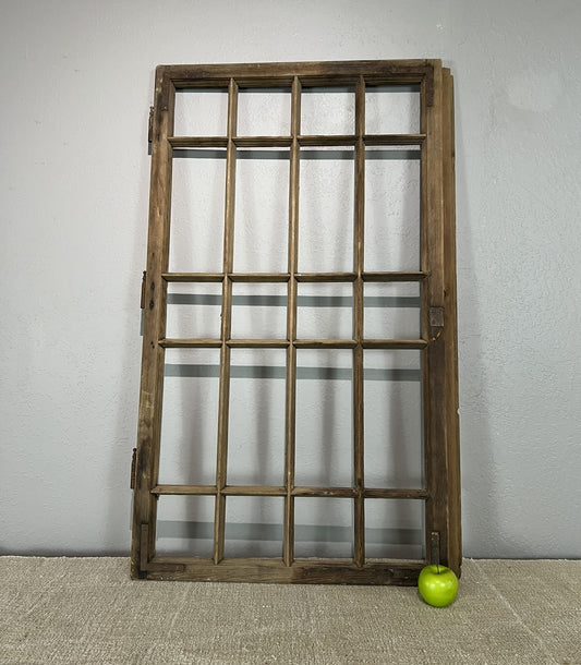 Vintage Hungarian Wood Window Frame – Rustic Farmhouse Architectural Salvage Decor