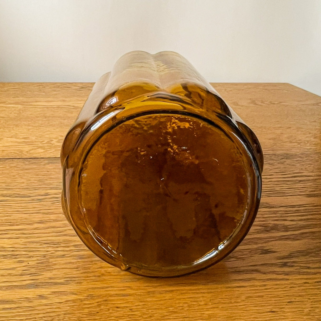 Amber Hungarian Hand-Blown Glass Pickle Jar