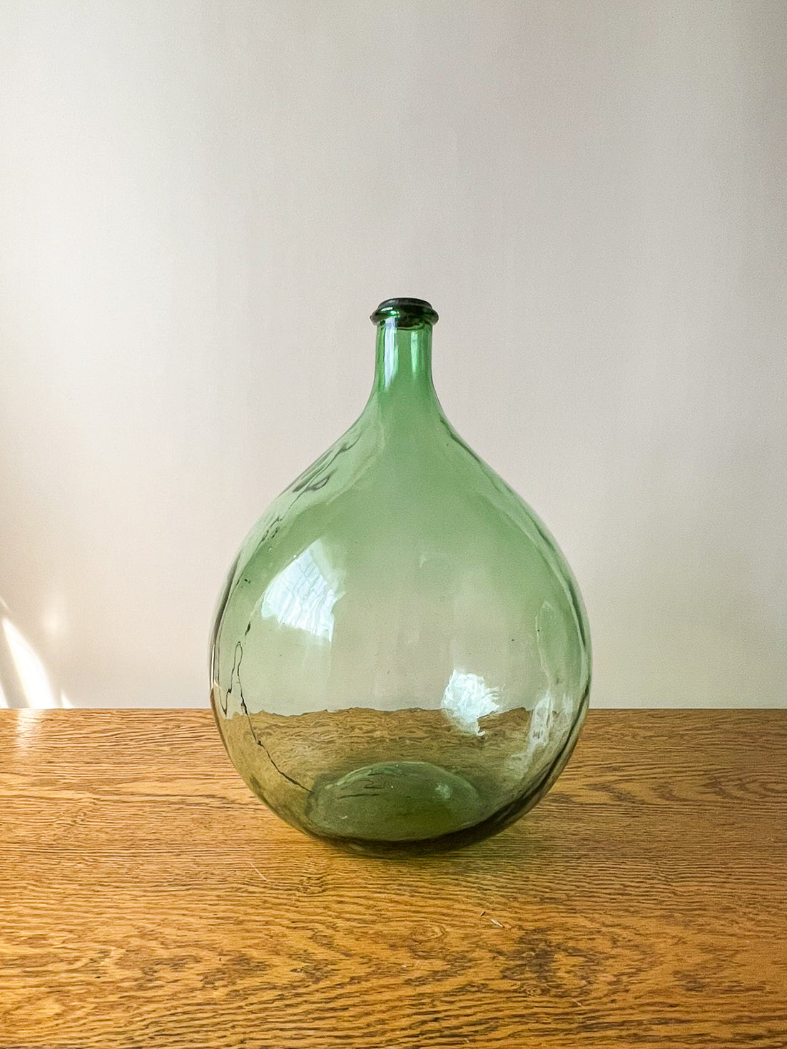 Vintage Large Hungarian Light Green Demijohn