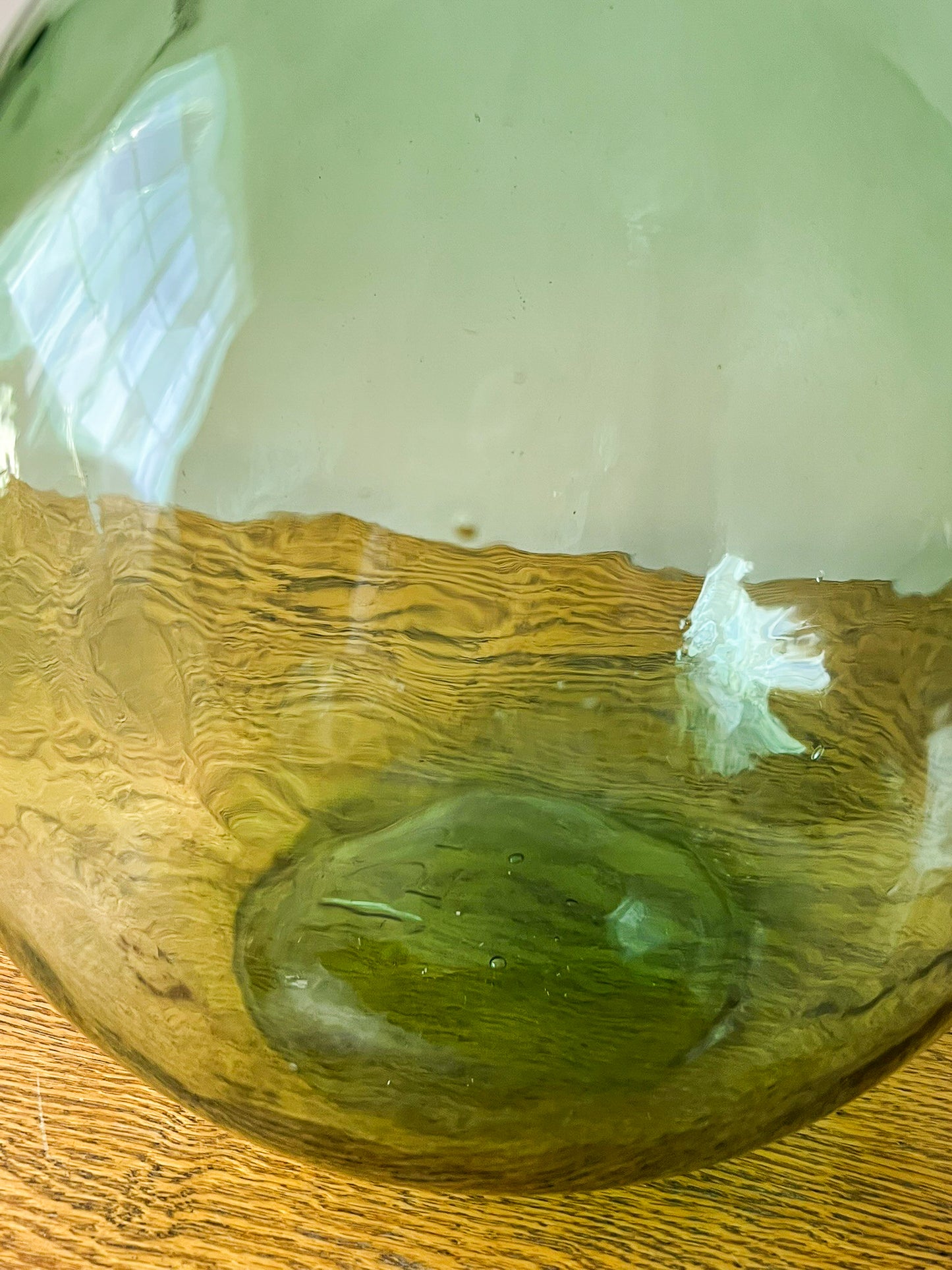 Vintage Large Hungarian Light Green Demijohn