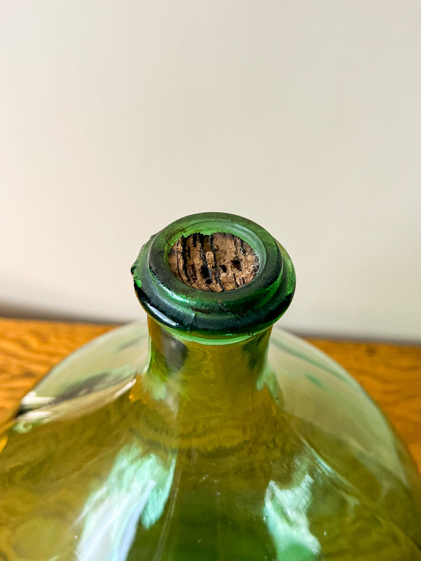 Vintage Large Hungarian Light Green Demijohn