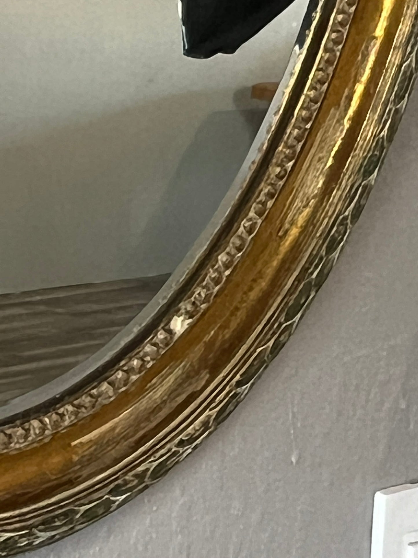 Vintage European Oval Beveled Wall Mirror – Antique Gold Oval Mirror