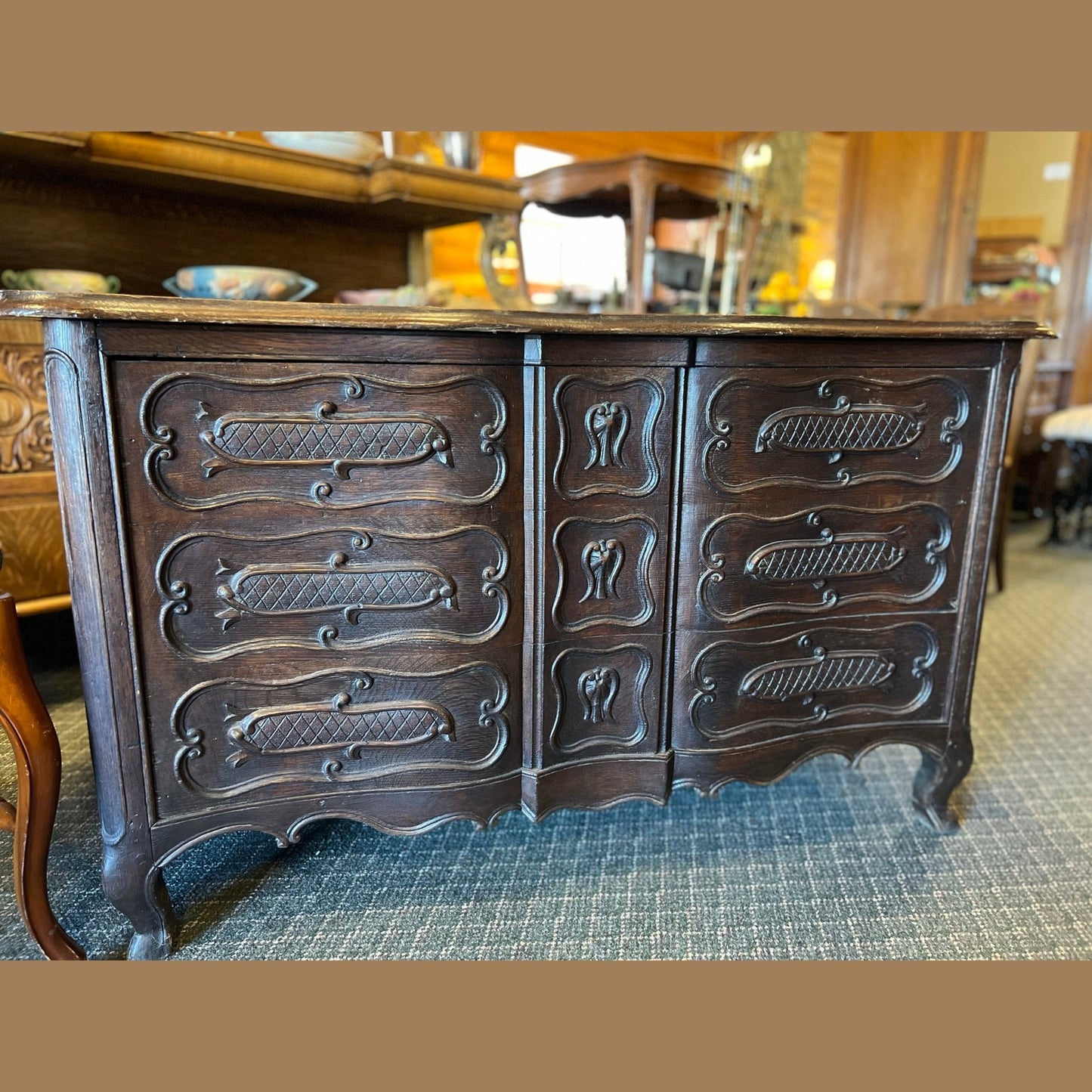 Antique Normandy French Oak Desk