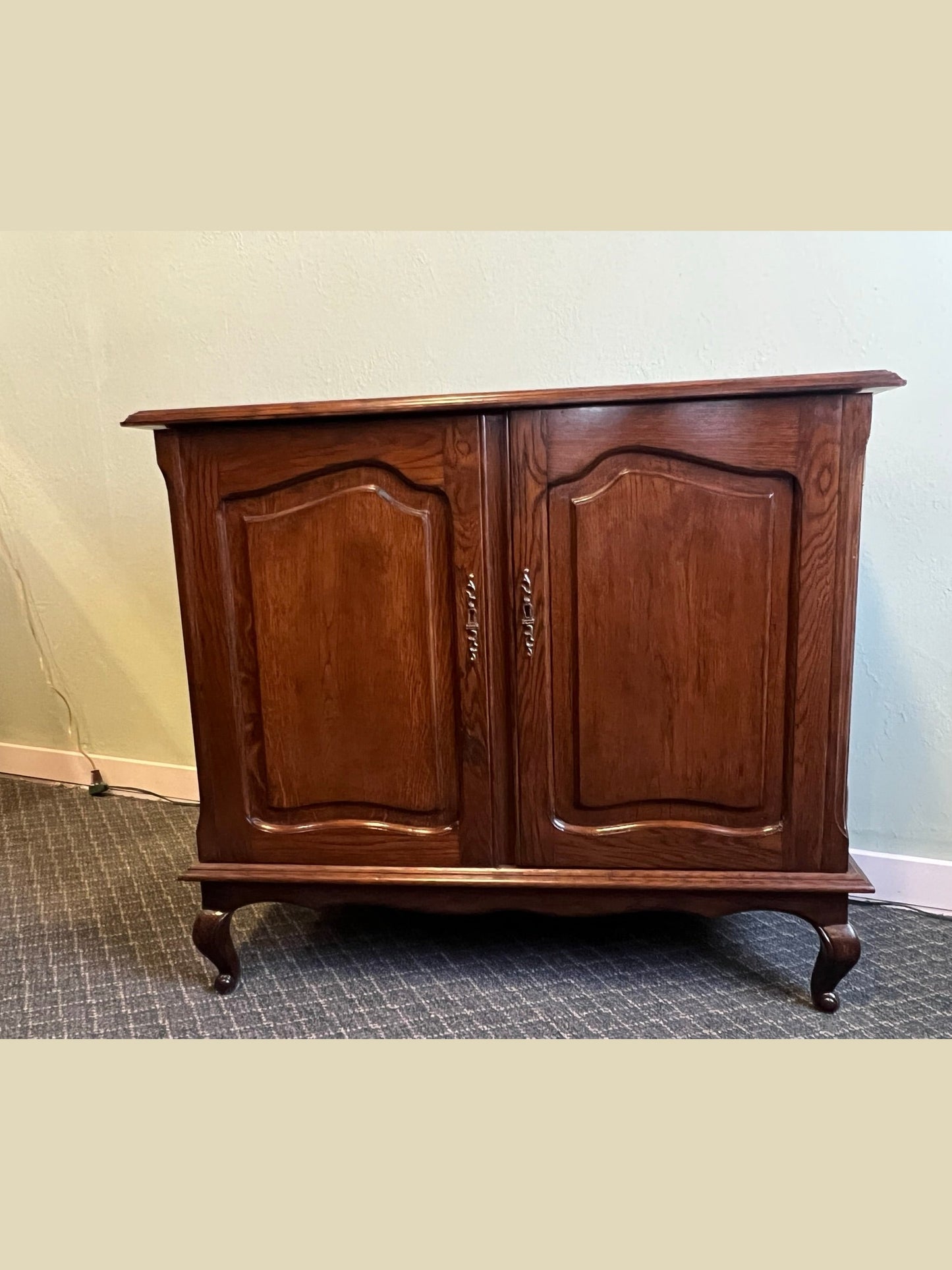 Vintage Belgian Medium Oak Cabinet