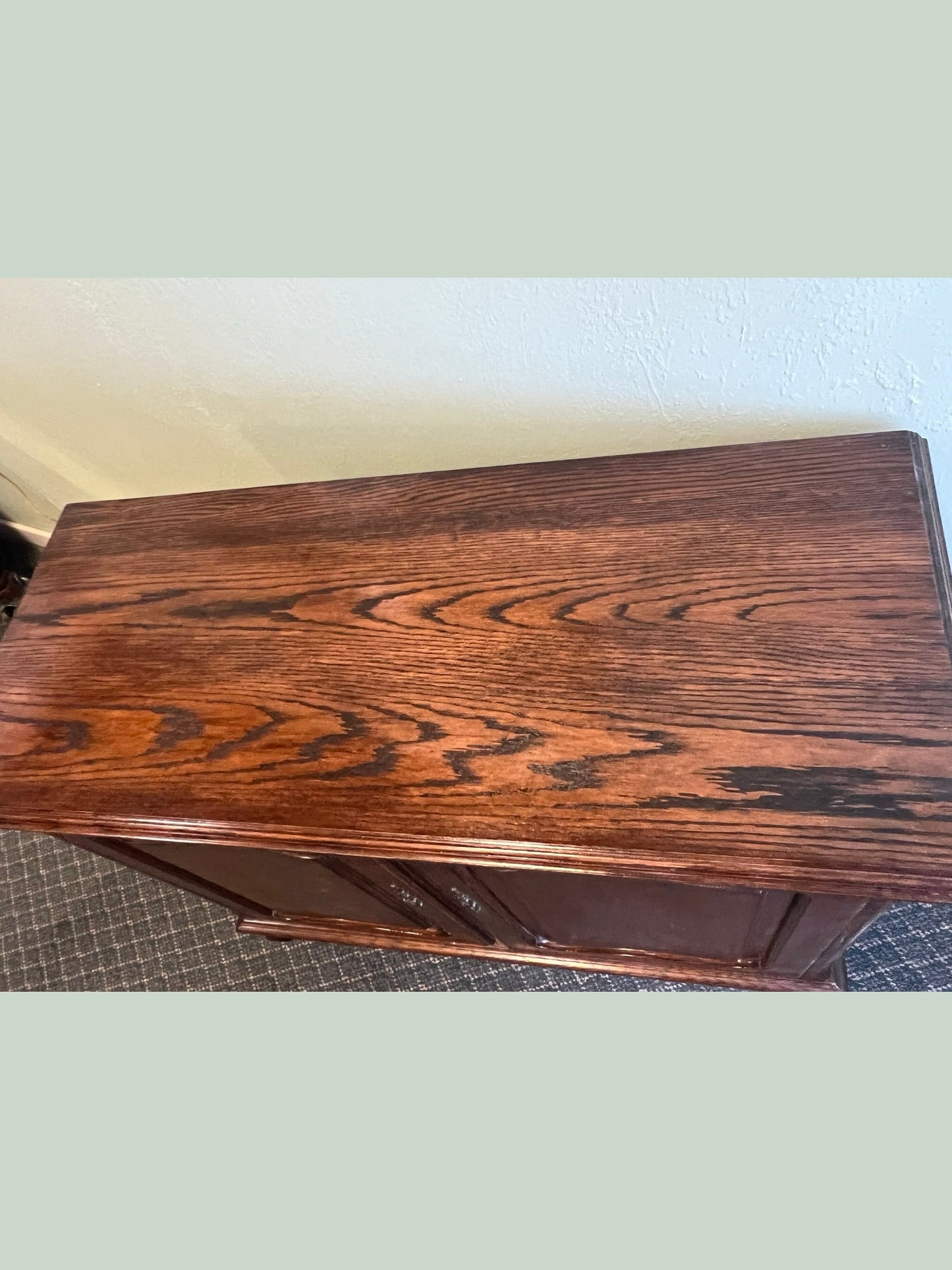 Vintage Belgian Medium Oak Cabinet
