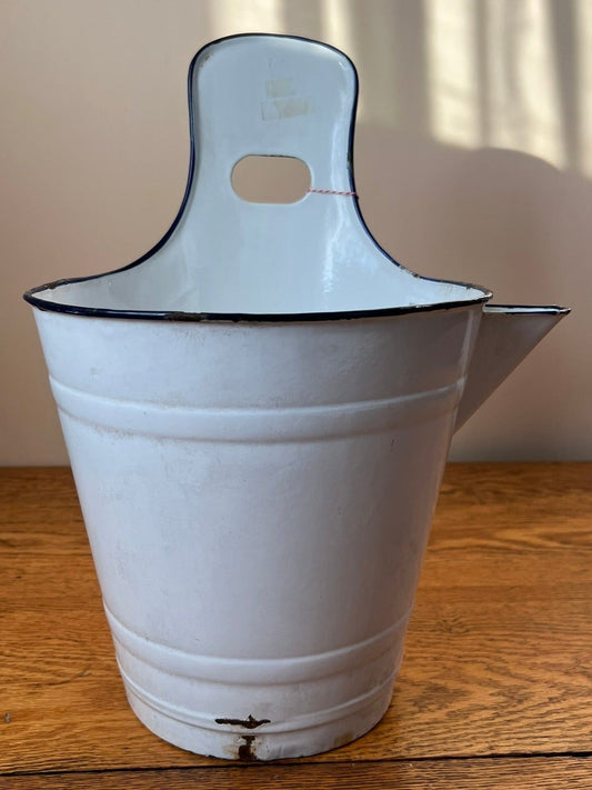 Vintage Hungarian White-Water Bucket with Handle