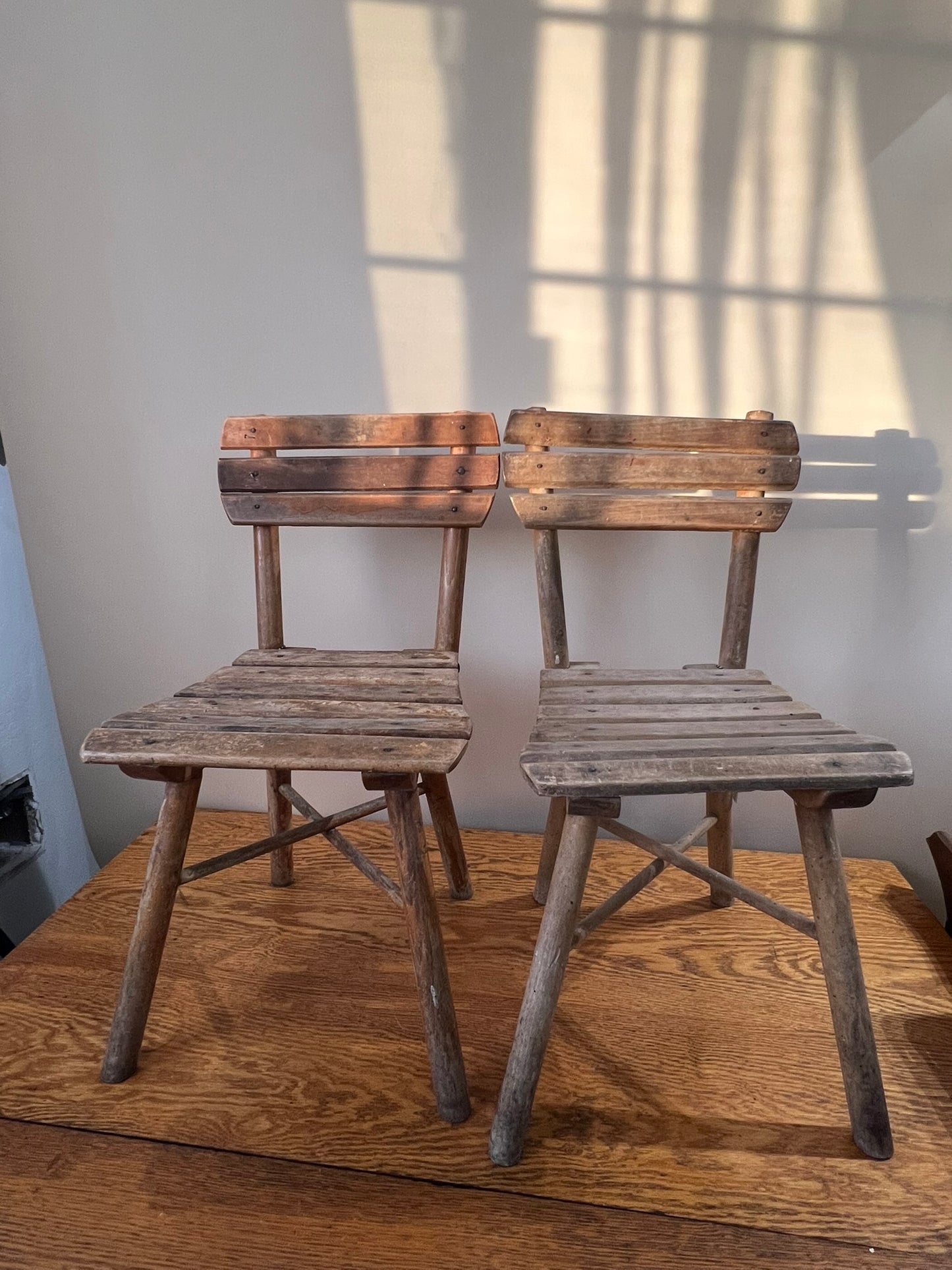 Vintage European Small Oak Chairs #307