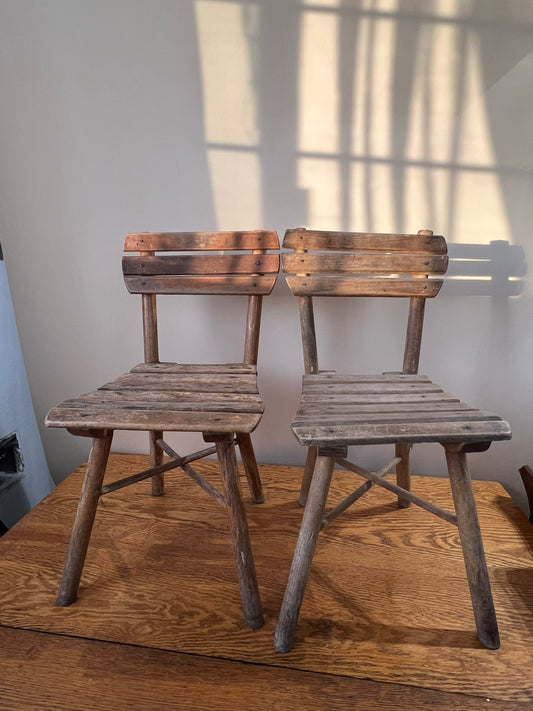 Pair of Vintage Belgian Children's Chairs