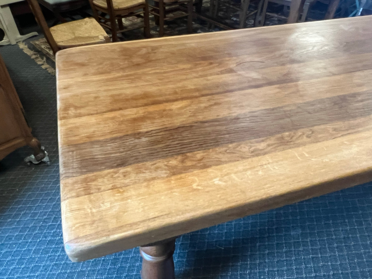 Vintage European Solid Oak Farm Table