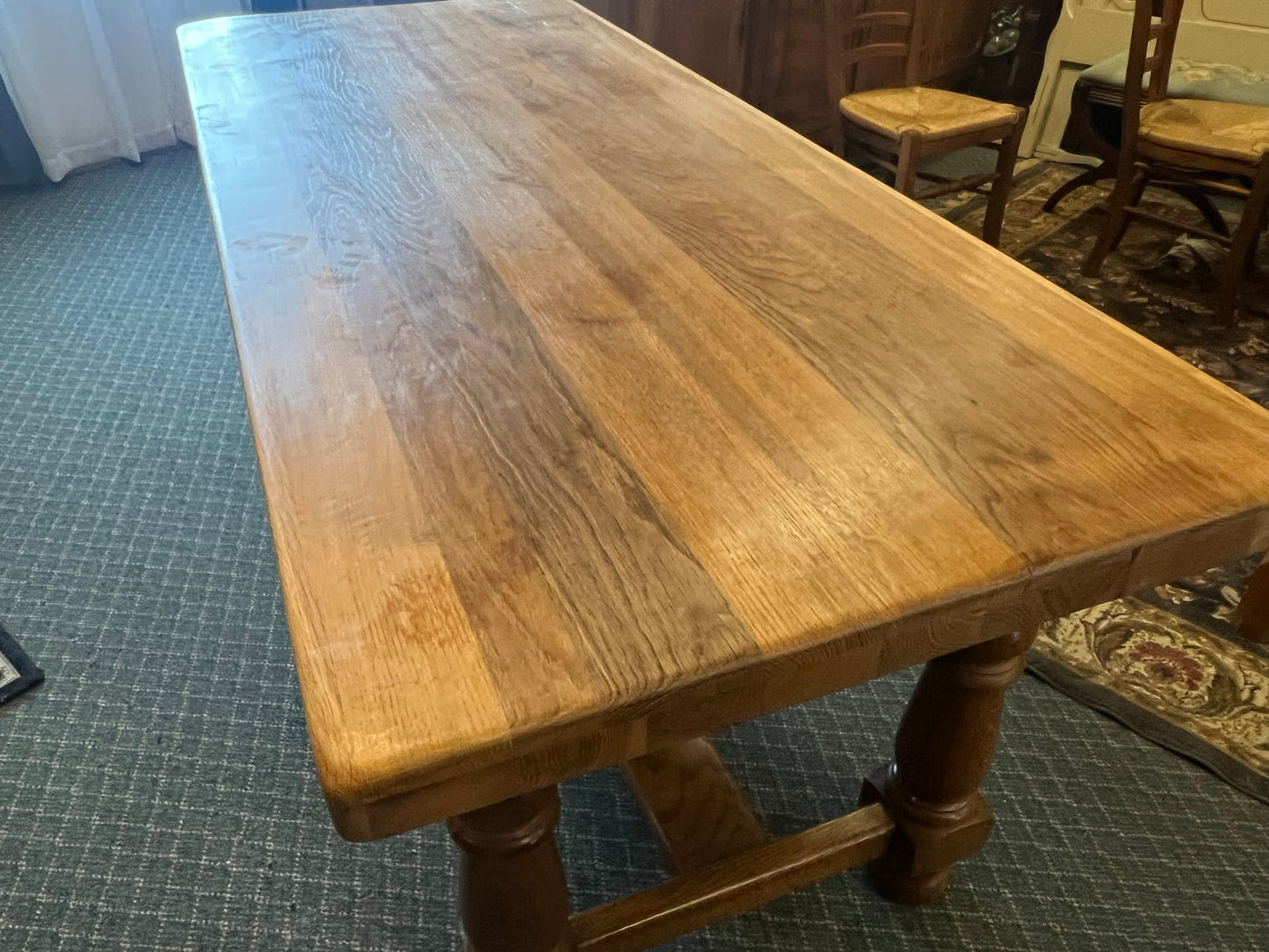 Vintage European Solid Oak Farm Table