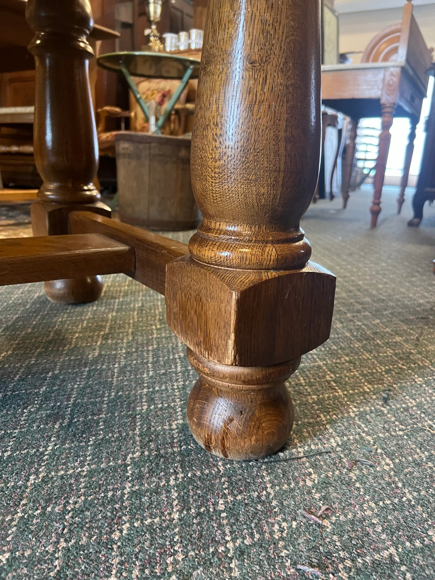 Vintage European Solid Oak Farm Table