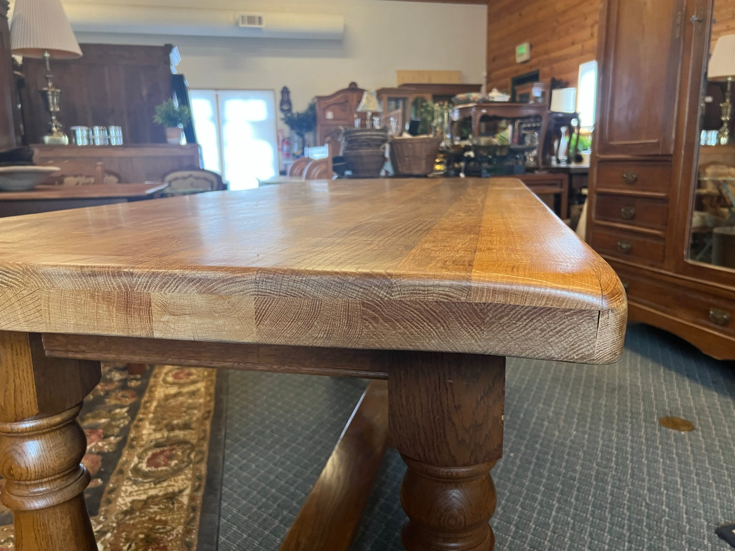 Vintage European Solid Oak Farm Table