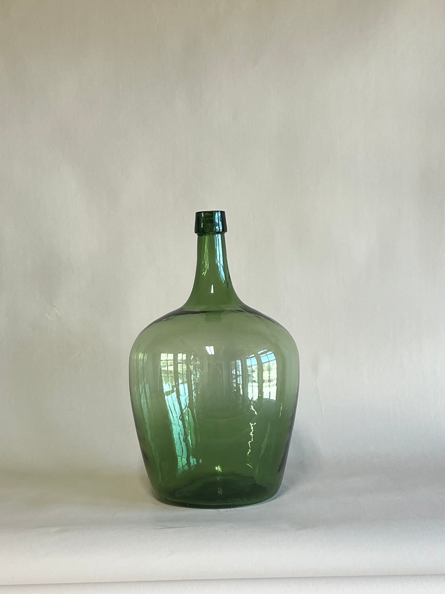 Vintage Hungarian Medium Light Green Demijohn