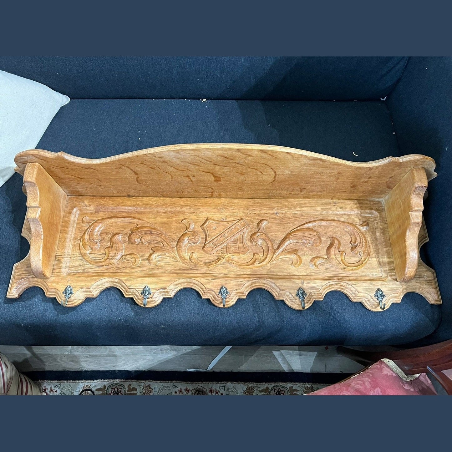 Vintage Belgian Oak Shelf #701