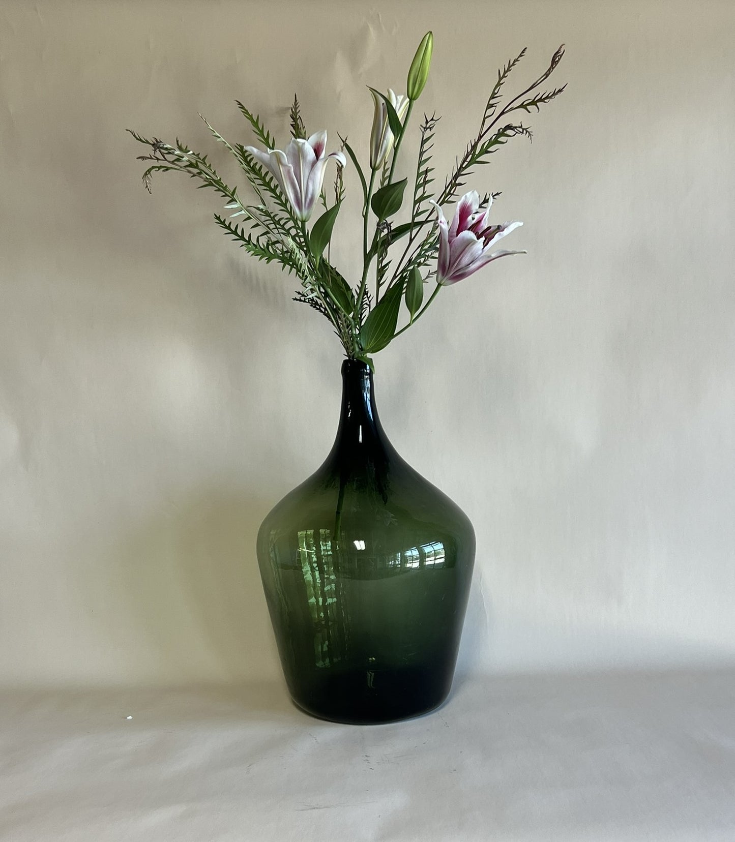 Vintage Hungarian Olive Green Demijohn