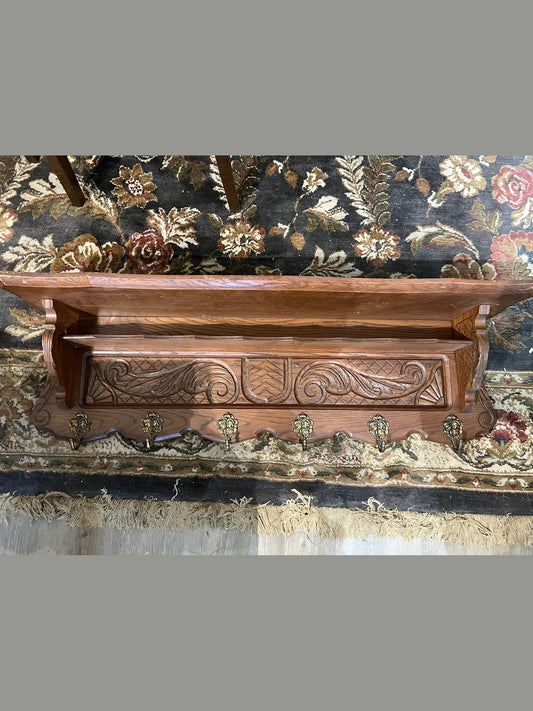 Vintage Belgian Oak Shelf #702