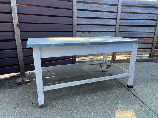 Hungarian Zinc Top Kitchen Table