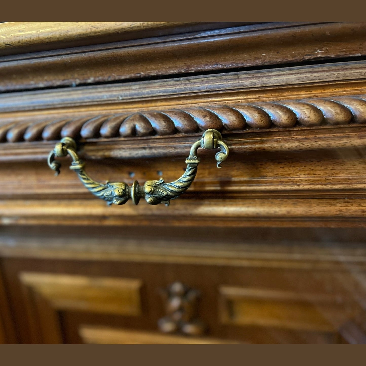 Antique French Light Walnut Hutch - Louis XIV Styled