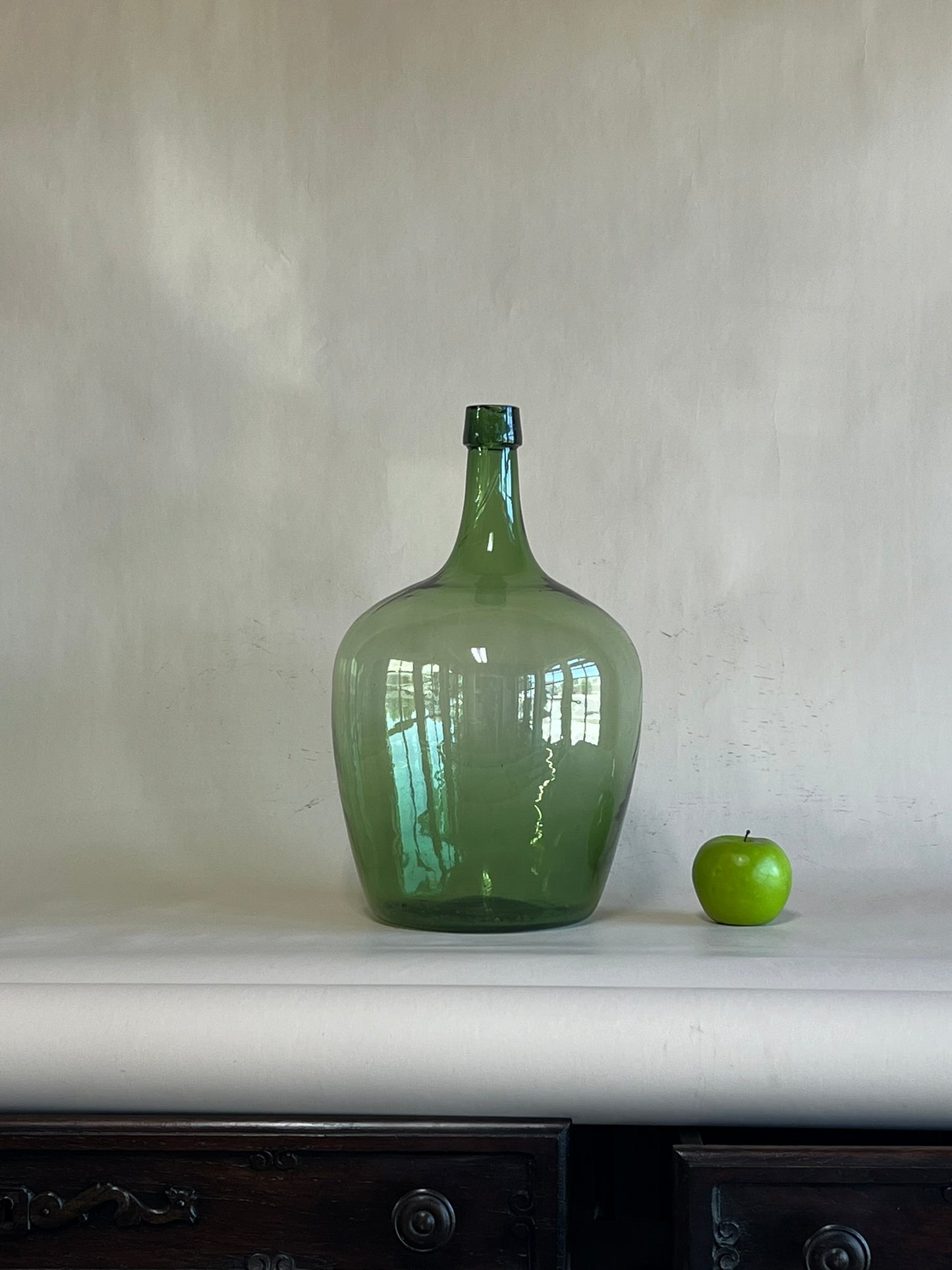 Vintage Hungarian Medium Light Green Demijohn