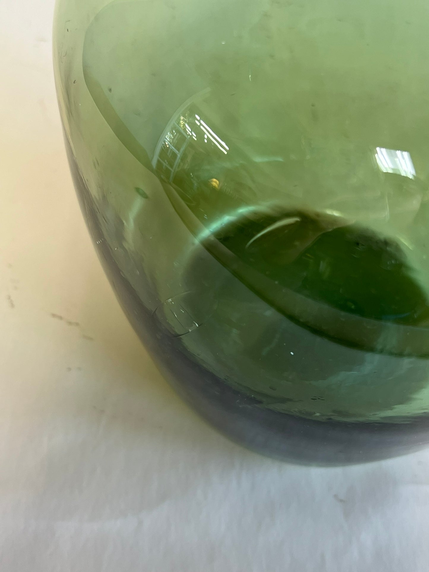 Vintage Hungarian Medium Light Green Demijohn