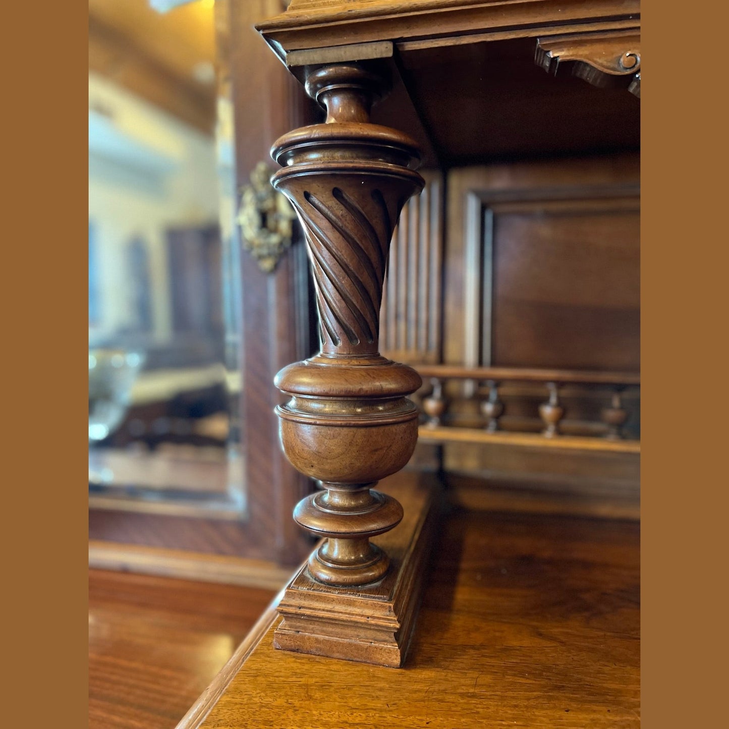 Antique French Light Walnut Hutch - Louis XIV Styled