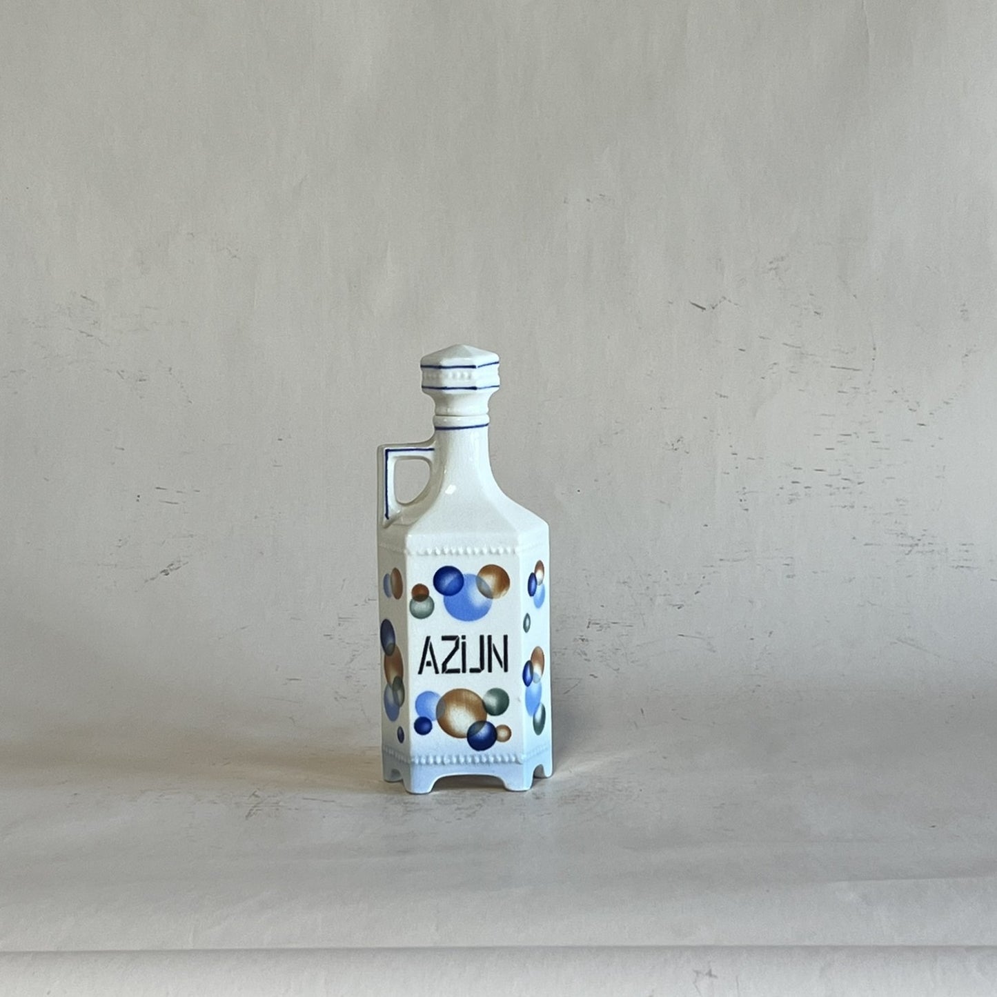 Antique Belgian Art Deco Porcelain Spice Jar Set – 10-Piece Kitchen Storage