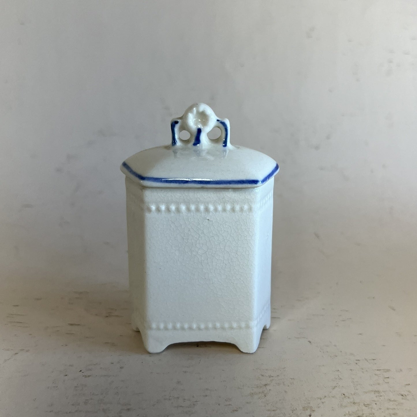Antique Belgian Art Deco Porcelain Spice Jar Set – 10-Piece Kitchen Storage