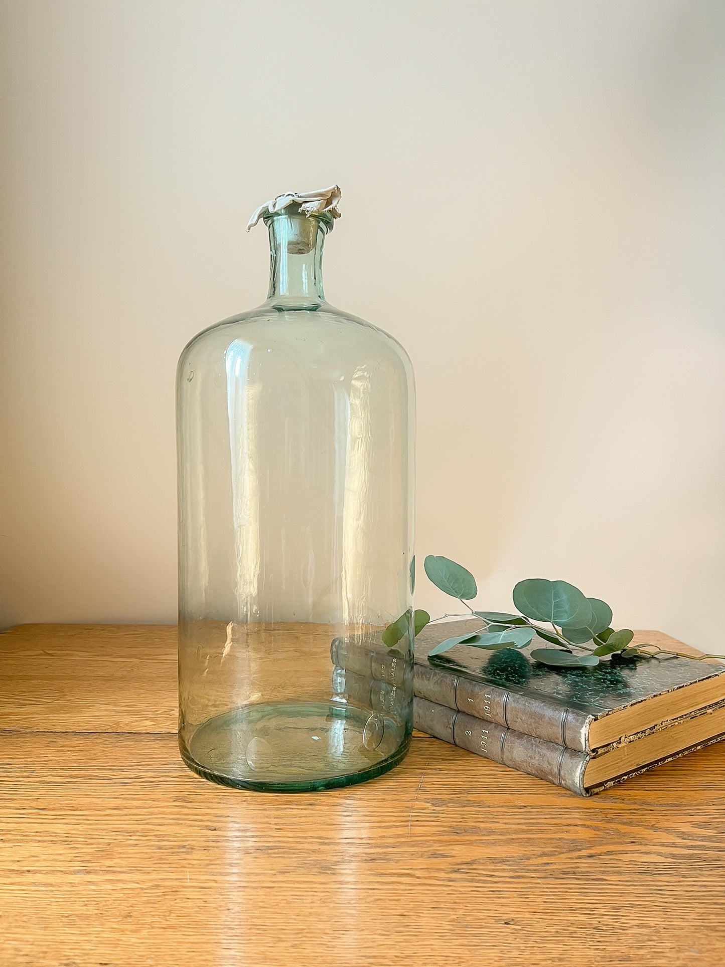 Demijohn -Large European Clear Glass Oil Bottle