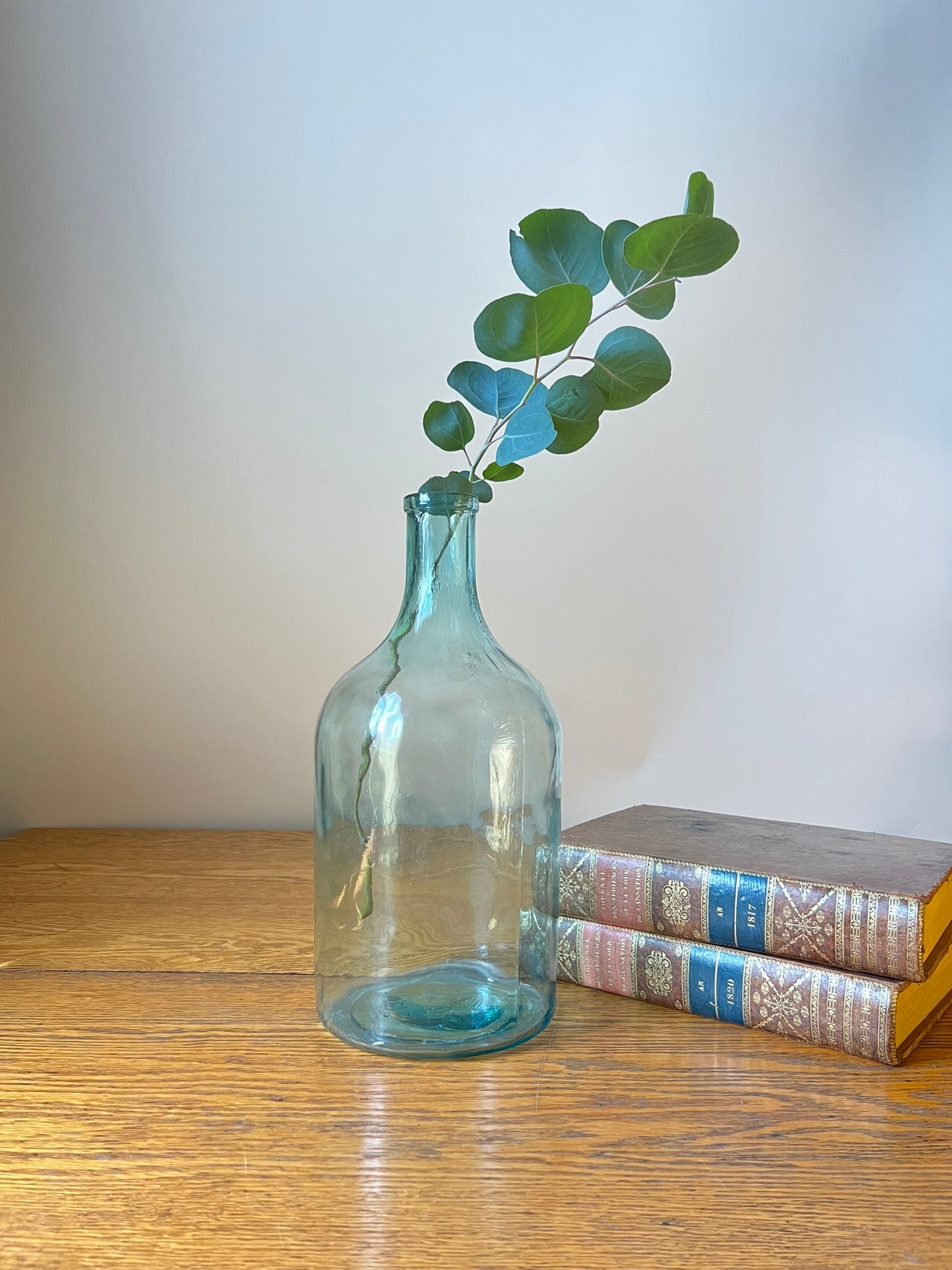 Vintage Light Blue Glass Hungarian Decanter