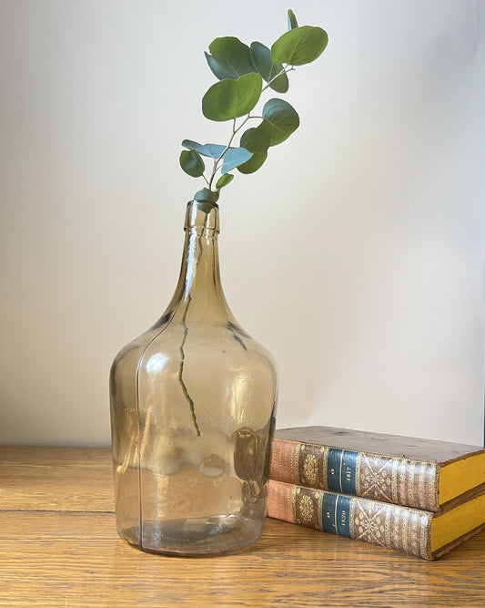 Vintage Small Brown Glass Eastern European Demijohn