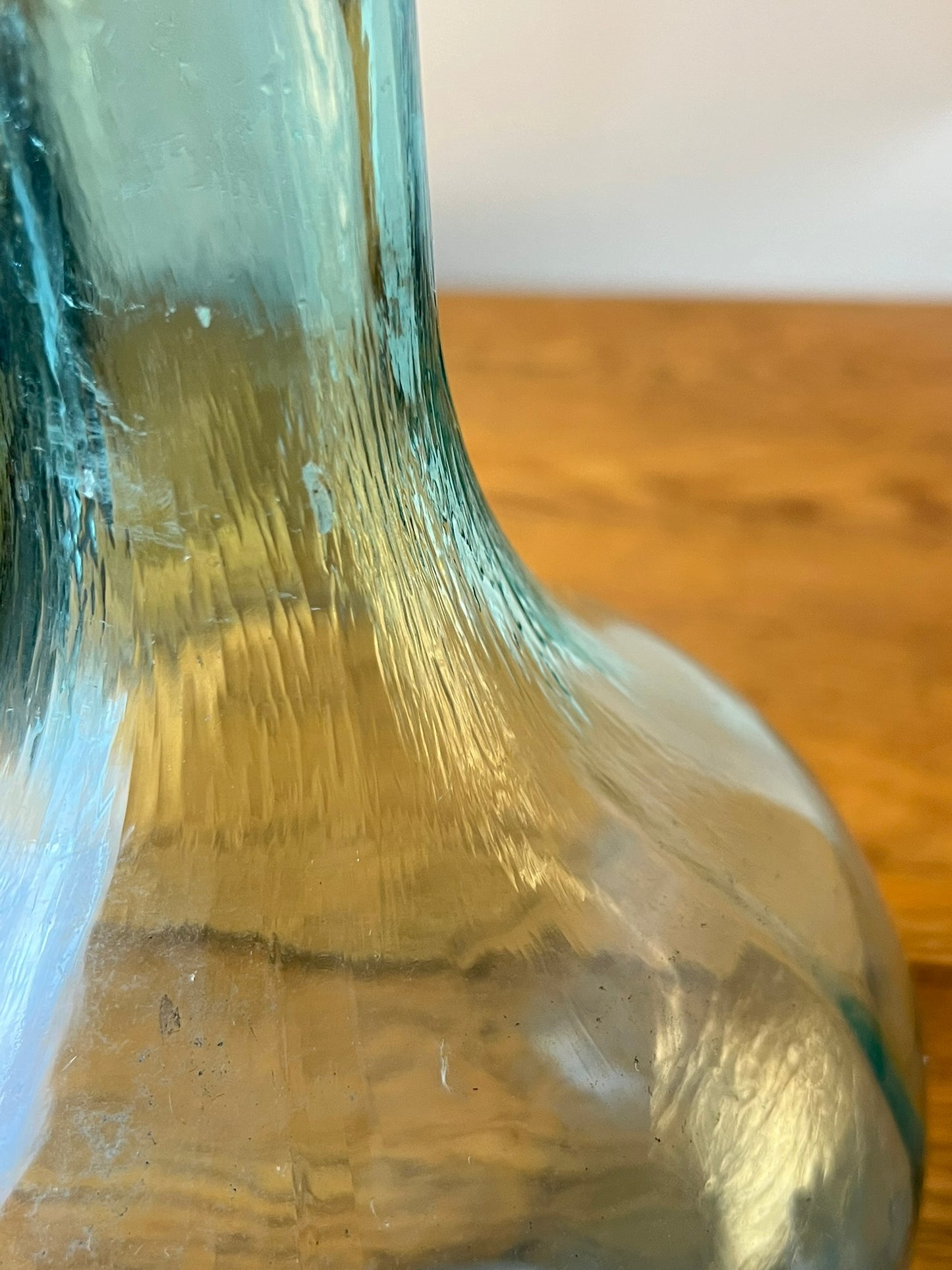 Vintage Light Blue Glass Hungarian Decanter