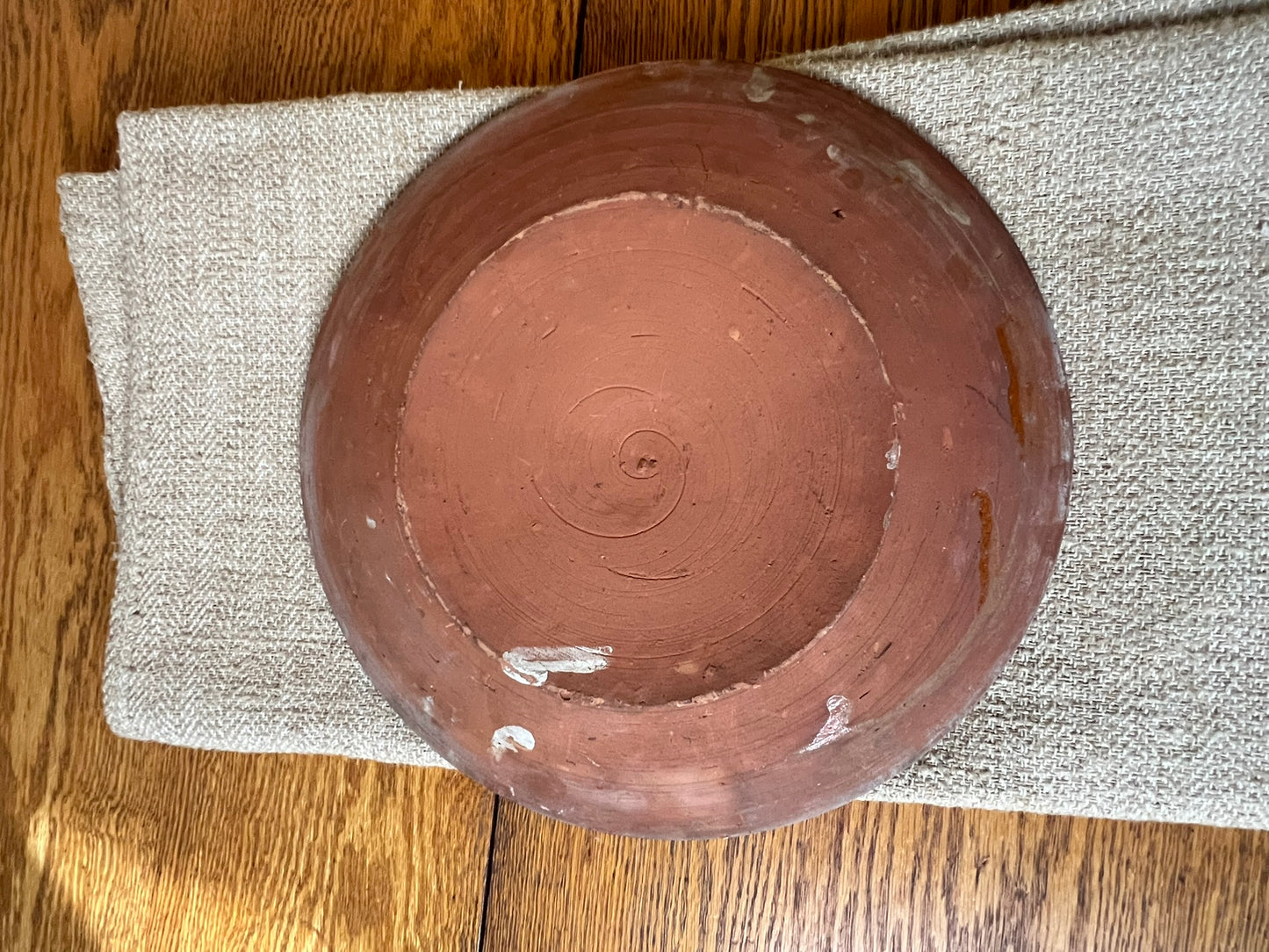 French Red Glazed Terracotta Cream Separating Bowl #13